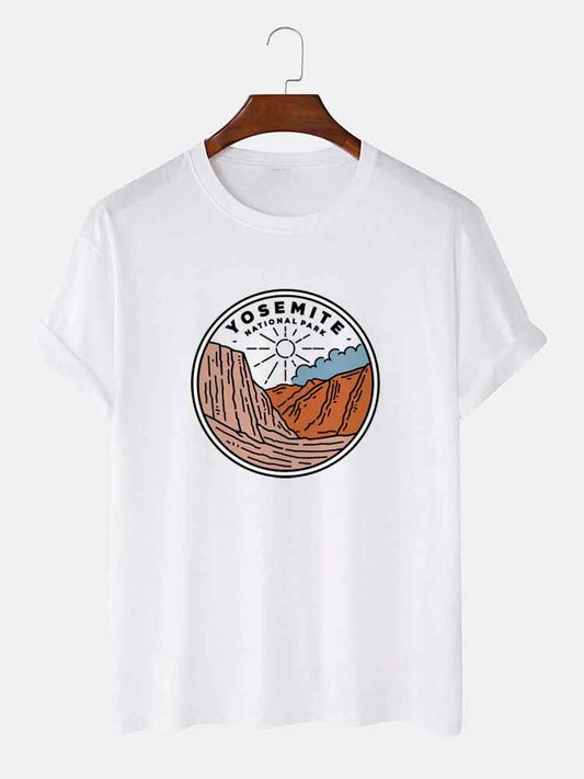 Mens Sticker Printed T-Shirt MMSPS3 - White