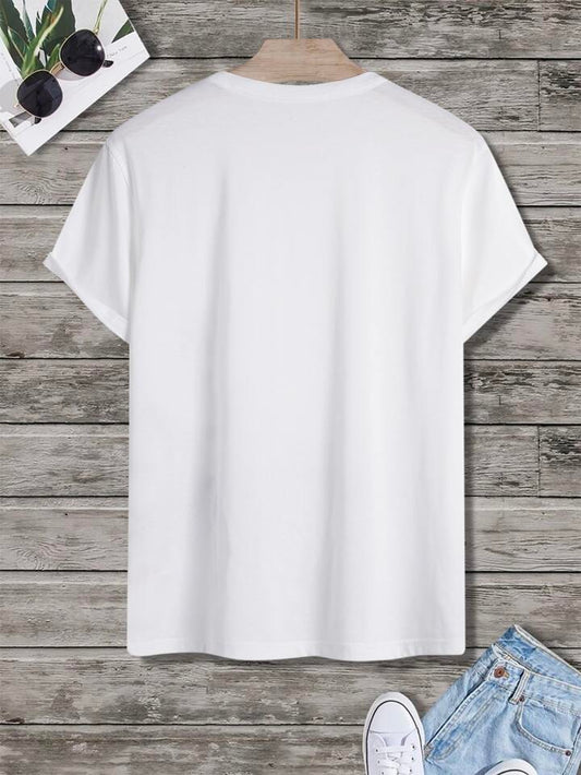 Mens Sticker Printed T-Shirt MMSPS52 - White