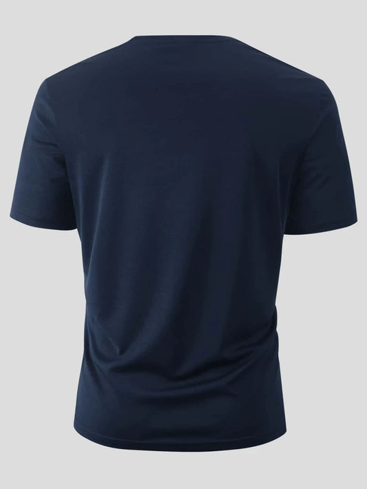 Mens Sticker Printed T-Shirt MMSPS27 - Navy Blue