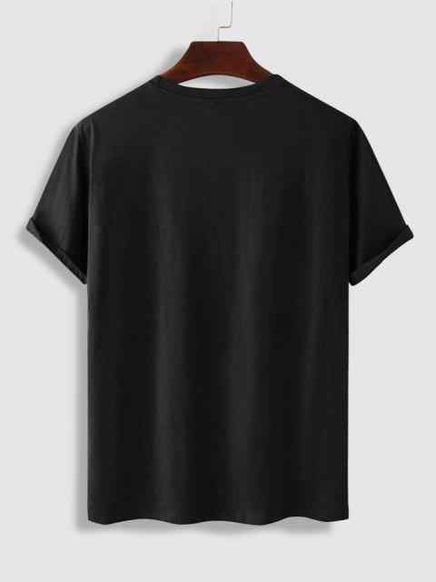 Mens Sticker Printed T-Shirt MMSPS10 - Black