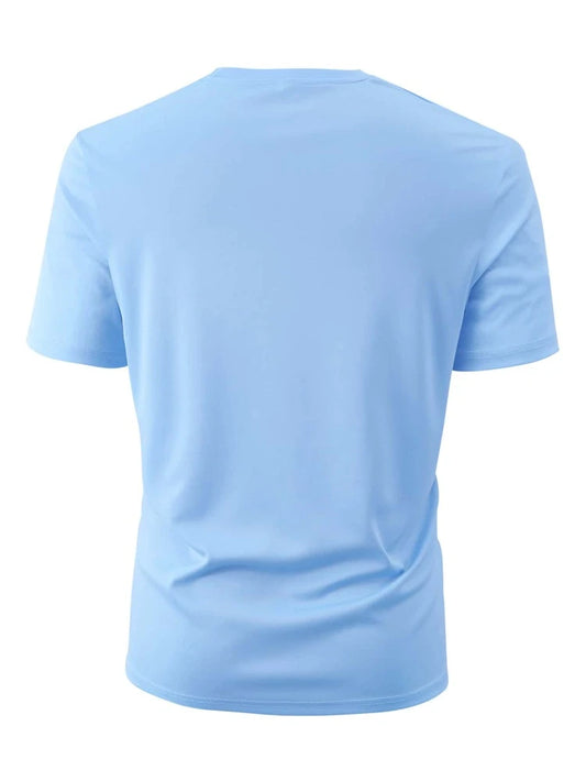 Mens Sticker Printed T-Shirt MMSPS27 - Light Blue