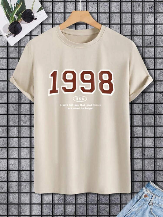 Mens Sticker Printed T-Shirt MMSPS13 - Cream