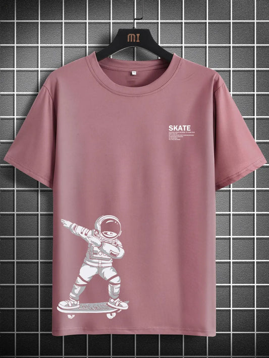 Mens Sticker Printed T-Shirt MMSPS82 - Pink