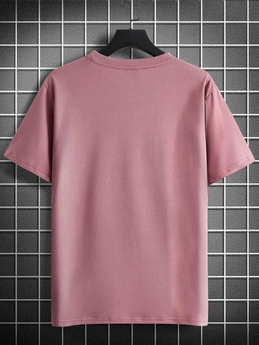 Mens Sticker Printed T-Shirt MMSPS82 - Pink