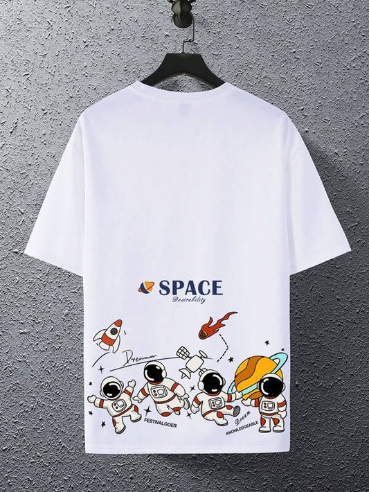 Mens Sticker Printed T-Shirt MMSPS57 - White