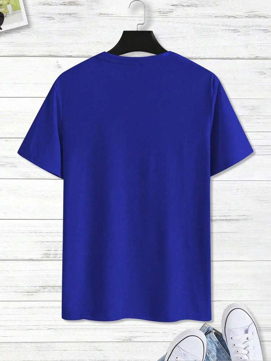 Mens Sticker Printed T-Shirt MMSPS23 - Royal Blue