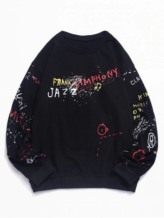 Mens Printed Sweatshirt - MIRPWS5 - Black