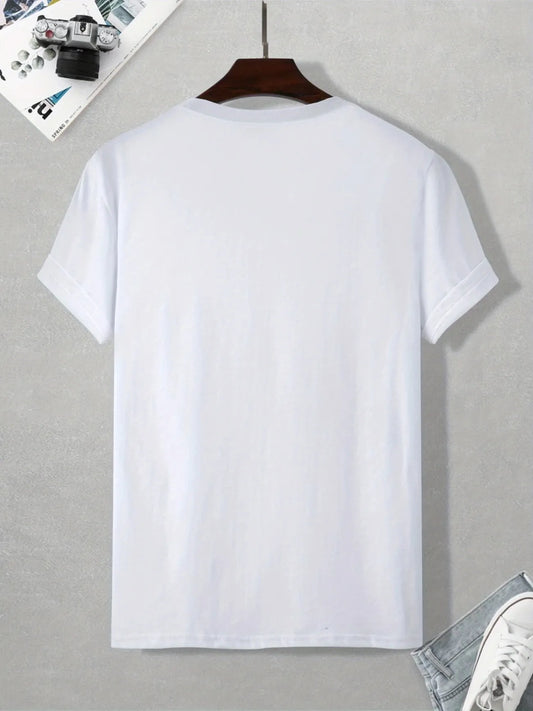 Mens Sticker Printed T-Shirt MMSPS73 - White