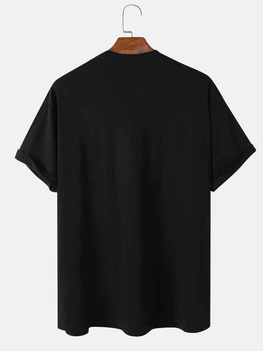 Mens Sticker Printed T-Shirt MMSPS2 - Black