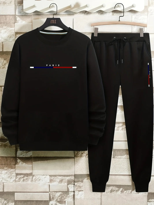 Winter Printed Sweatshirt and Pants Co Ord Set MIRWPCS24 - Black Black