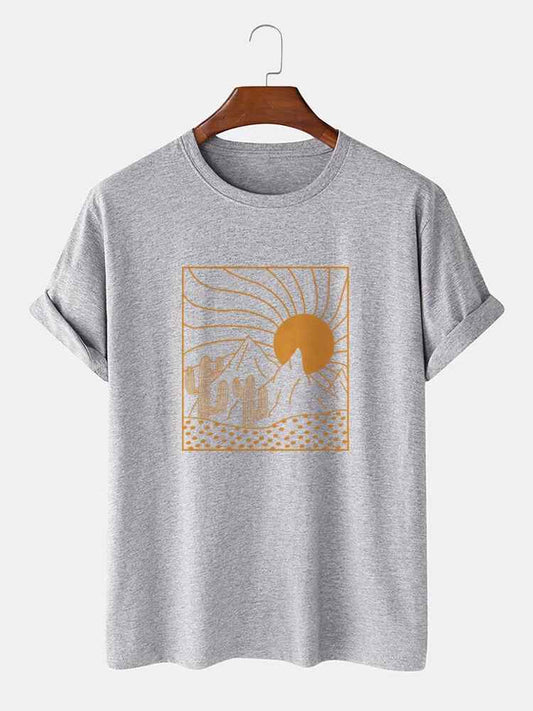 Mens Sticker Printed T-Shirt MMSPS4 - Grey