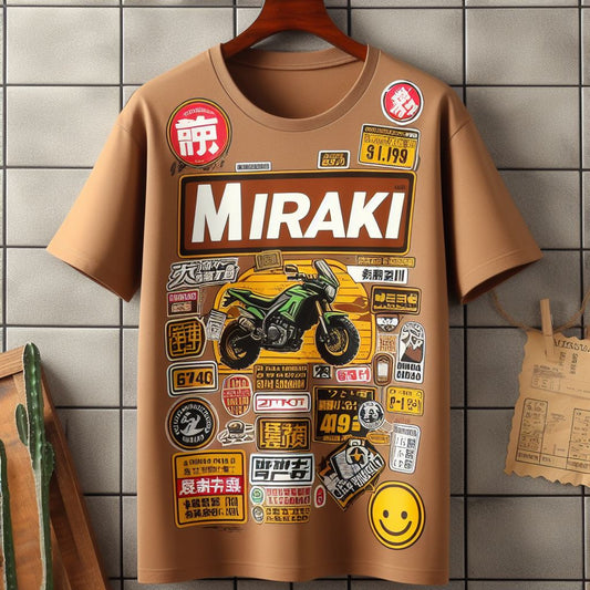 Mens Sticker Printed T-Shirt MMSPS88 - Brown