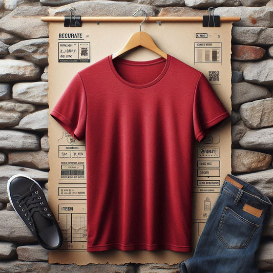 Miraki Womens Plain Boyfriend Fit T-Shirt - Red