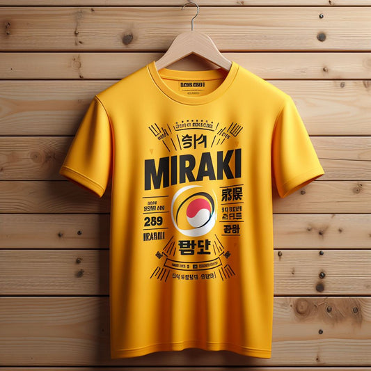 Mens Sticker Printed T-Shirt MMSPS109 - Yellow