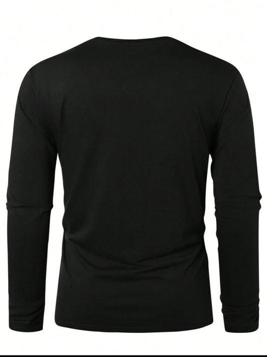 Mens Full Sleeve Plain Round Neck T-Shirt MIRFRT - Black