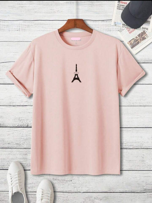 Mens Sticker Printed T-Shirt MMSPS206 - Pink