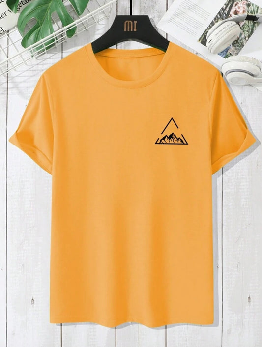 Mens Sticker Printed T-Shirt MMSPS204 - Yellow