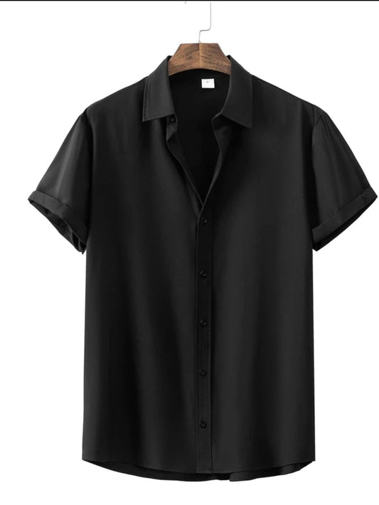 Mens Viscose Button Shirt MMBS1 - Black