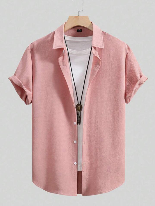 Mens Viscose Button Shirt MMBS1 - Pink