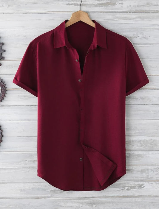 Mens Viscose Button Shirt MMBS3 - Maroon