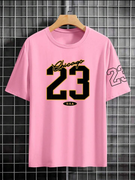 Mens Sticker Printed T-Shirt MMSPS213 - Pink