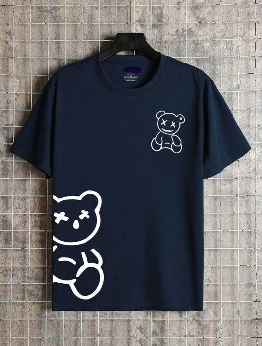 Mens Sticker Printed T-Shirt MMSPS214 - Navy Blue