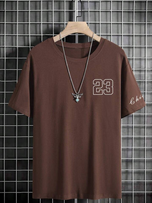 Mens Sticker Printed T-Shirt MMSPS217 - Brown