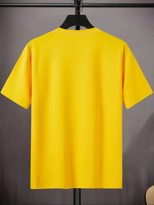 Mens Sticker Printed T-Shirt MMSPS75 - Yellow