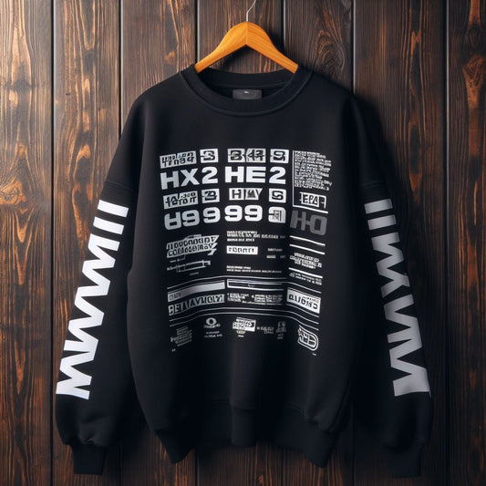 Mens Printed Sweatshirt - MIRPWS48 - Black